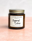Close up picture of Sugared Citrus candle jar 3.6ounces