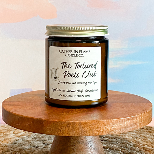 Tortured Poets Club Coconut Wax, Wooden X Wick Candle