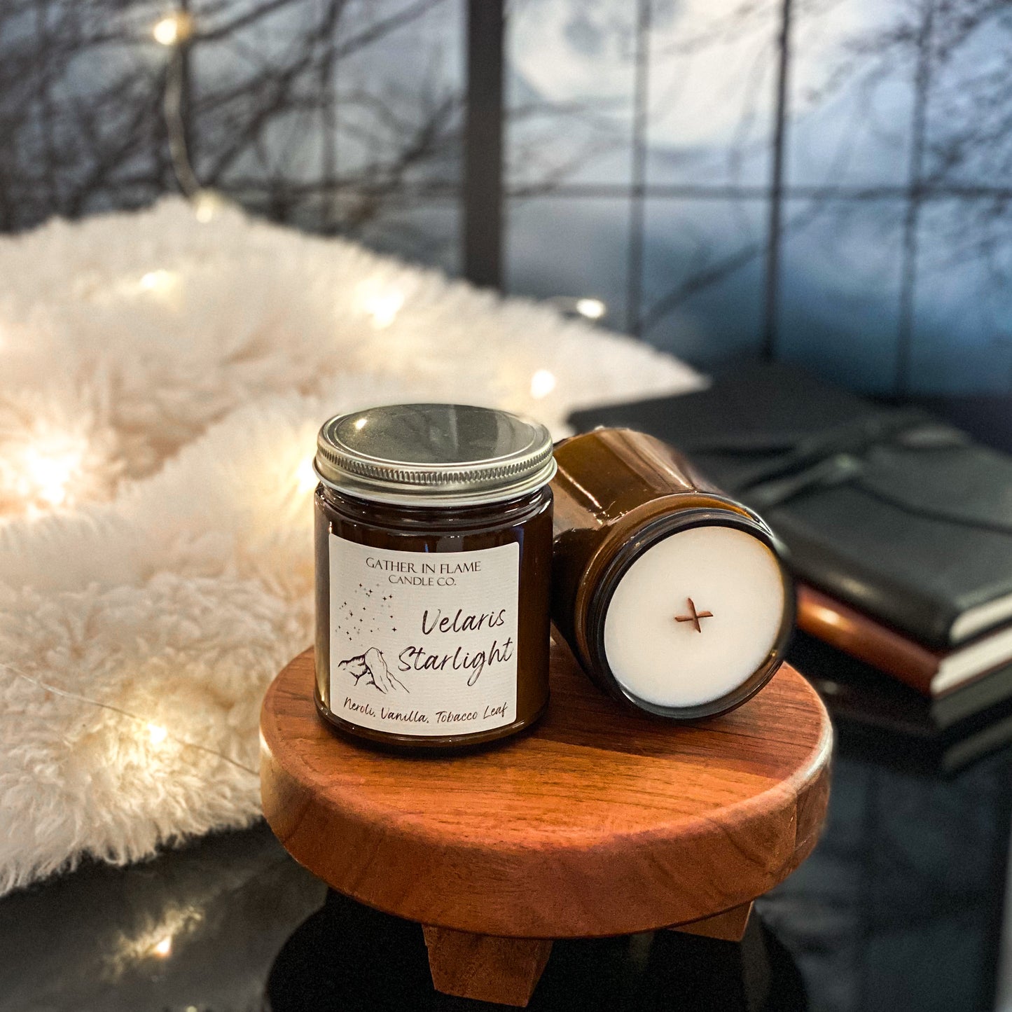 Velaris Starlight Coconut Wax, Wooden Wick Candle