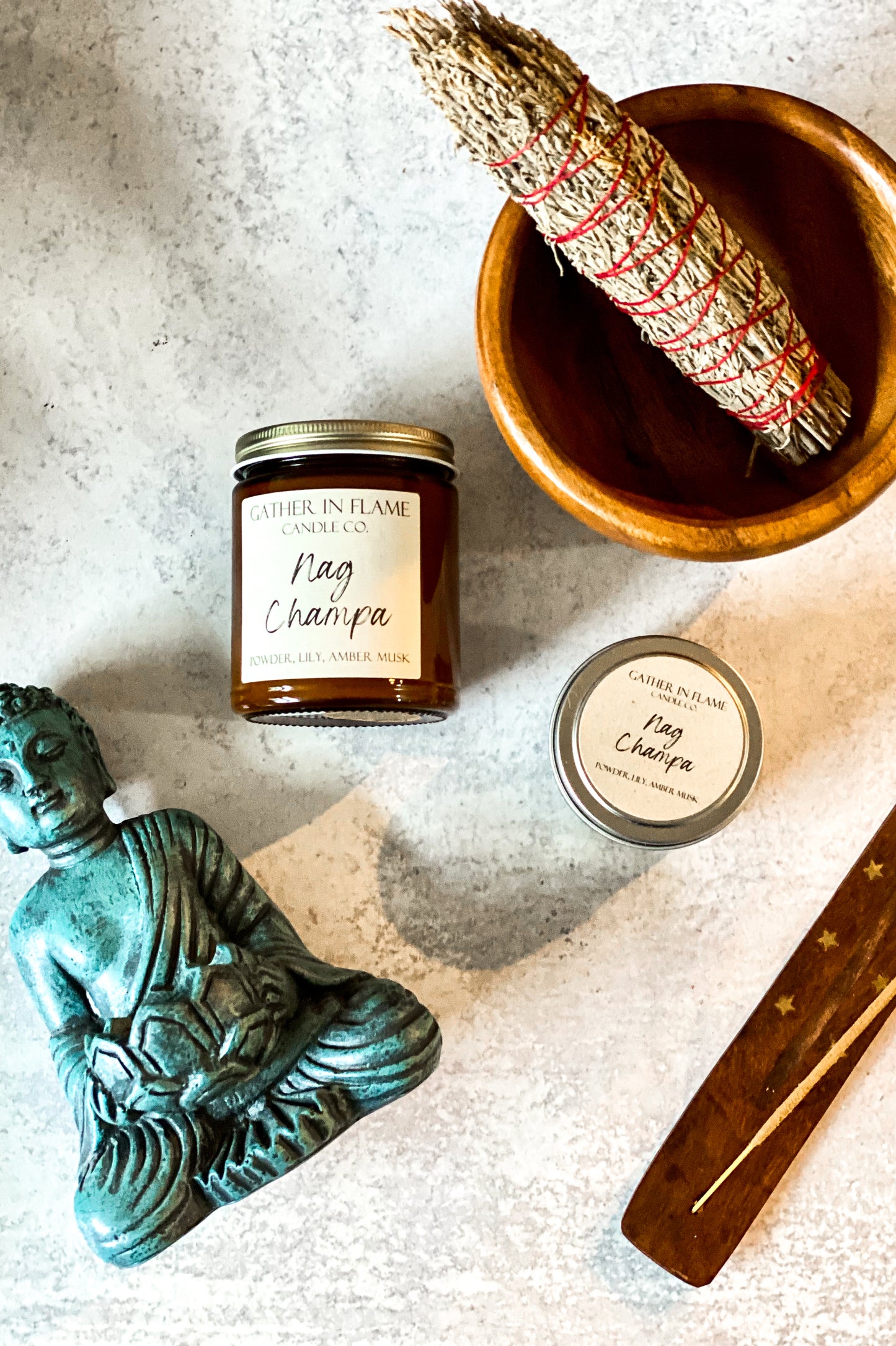 Nag Champa Candle, Meditation, Yoga Candle, Incense Candle